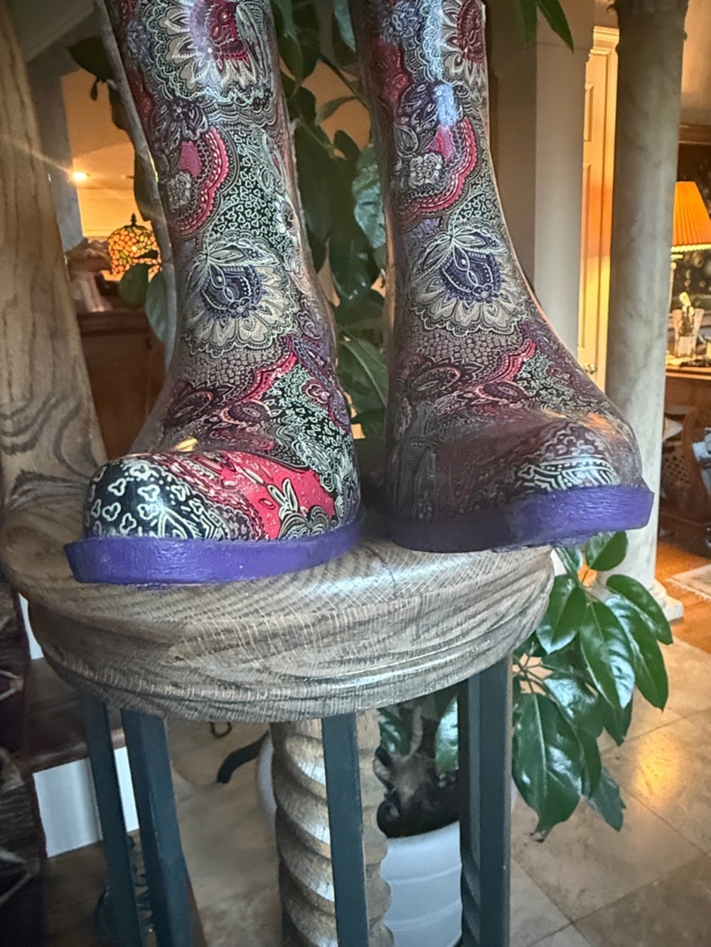 CORKYS Ladies size 6 western rubber boot excellent condition Paisley print - Picture 7 of 9